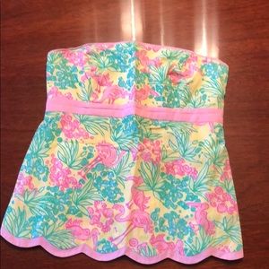 Lilly Pulitzer strapless scalloped top